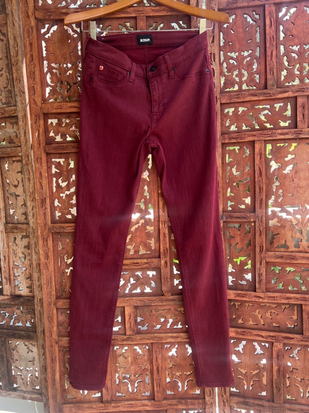 Hudson NATALIE Super Skinny Jeans Merlot color
